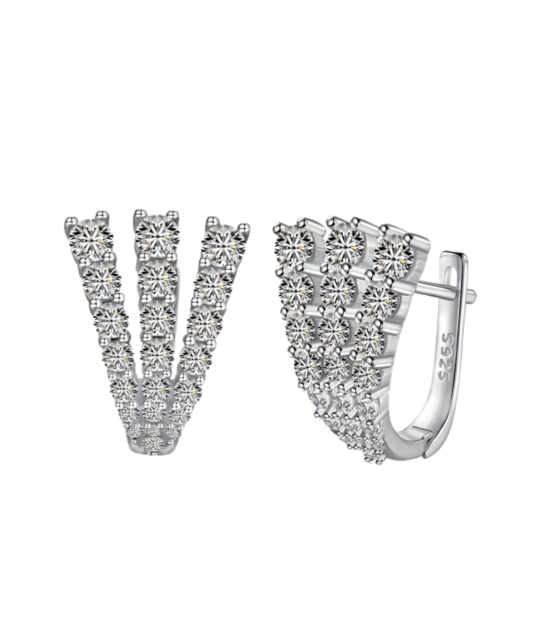 Серьги из серебра с цирконами