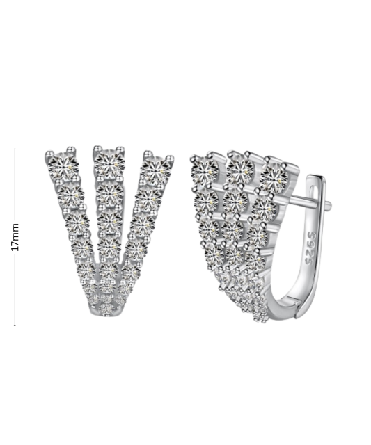 Серьги из серебра с цирконами