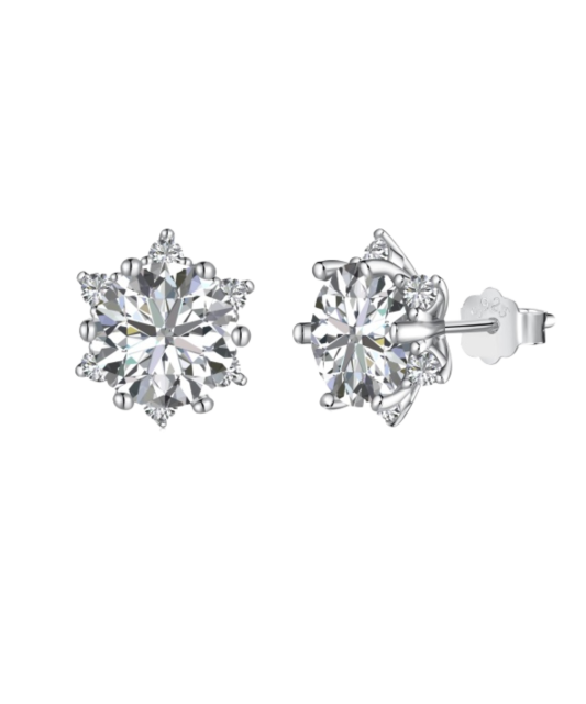 Серьги из серебра с цирконами