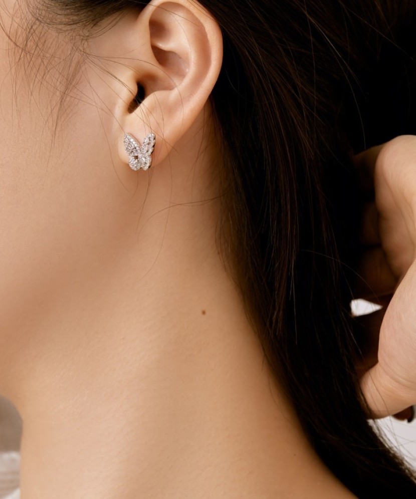 Sudraba auskari ar cirkonijiem "Tauriņi"