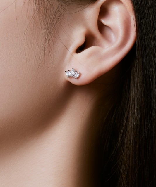 Sudraba auskari ar cirkonijiem "Kronis"