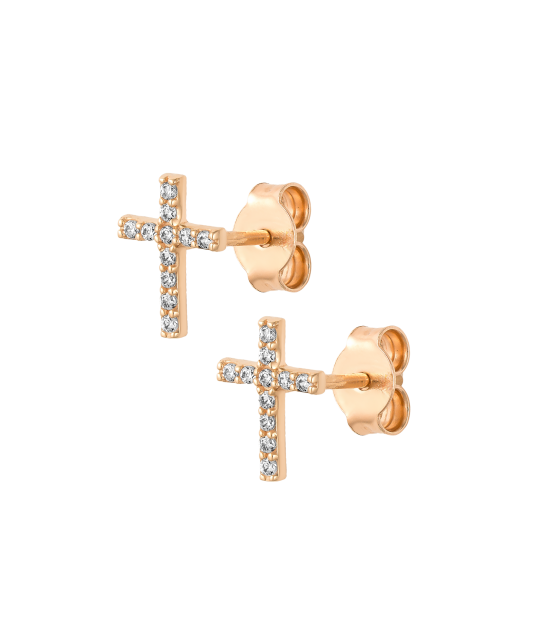 Zelta auskari ar cirkonijiem - Goldinga