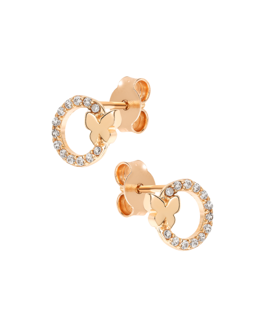 Zelta auskari ar cirkonijiem "Tauriņi" - Goldinga