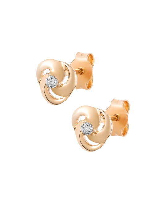 Золотые серьги с цирконами