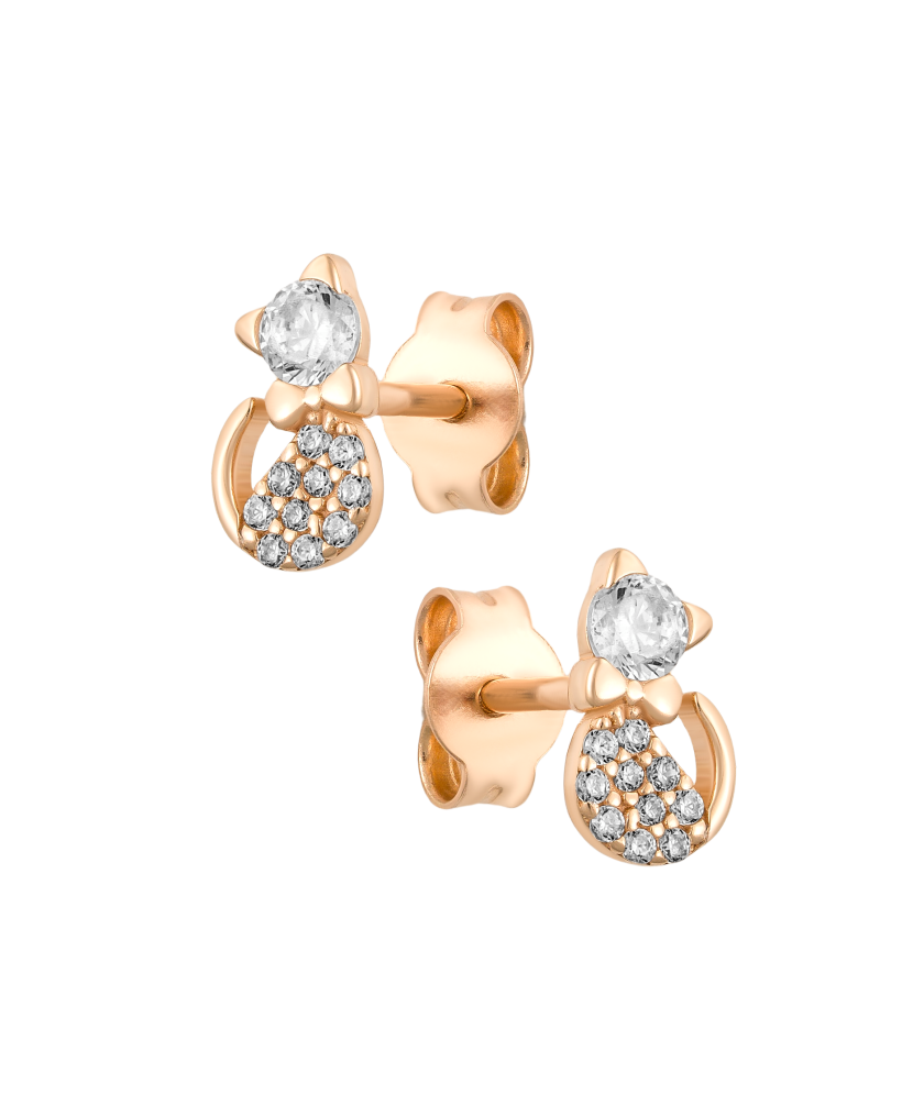 Zelta auskari ar cirkonijiem - Goldinga