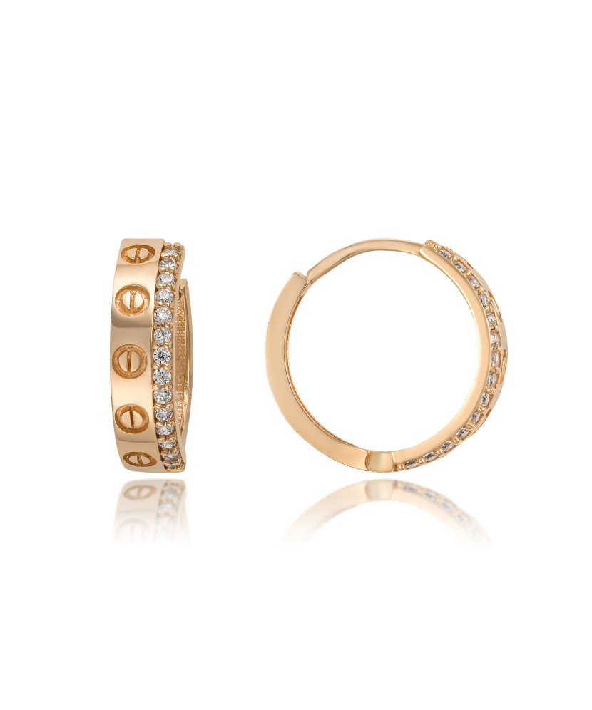 Zelta auskari ar cirkonijiem - Goldinga