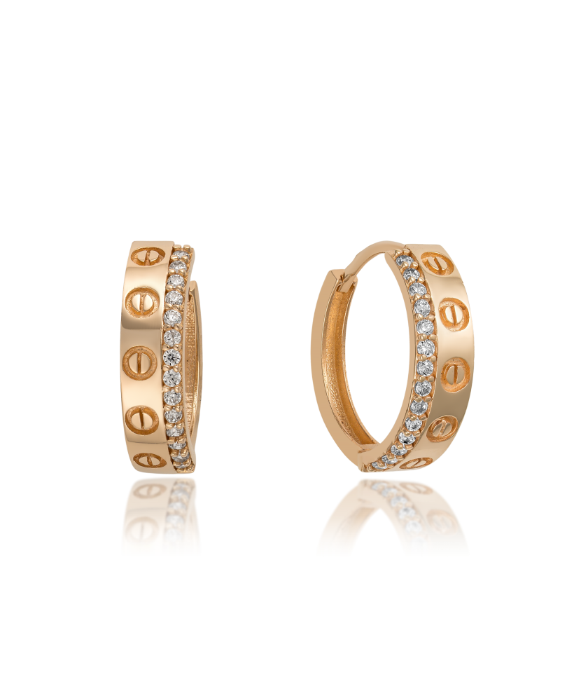 Zelta auskari ar cirkonijiem - Goldinga