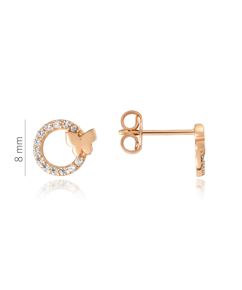 Zelta auskari ar cirkonijiem "Tauriņi" - Goldinga