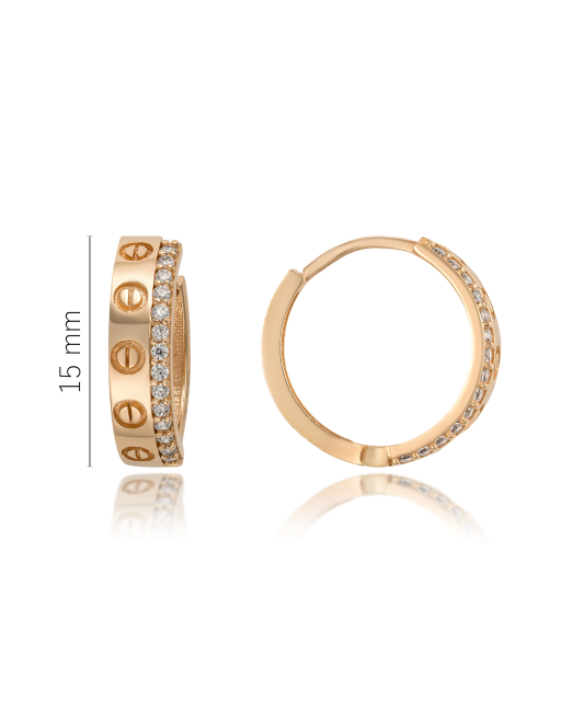 Zelta auskari ar cirkonijiem - Goldinga