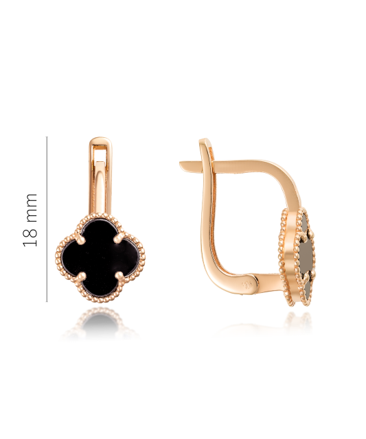 Золотые серьги с эмалью