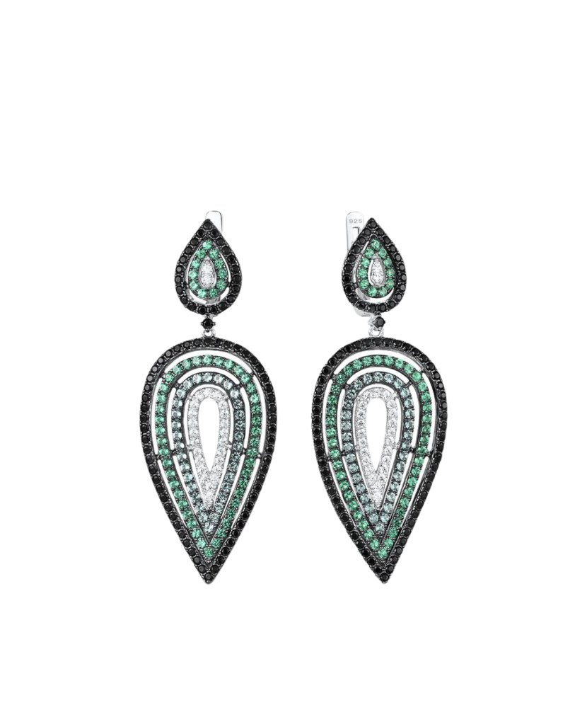 Sudraba auskari ar cirkonijiem un špineļiem - Goldinga