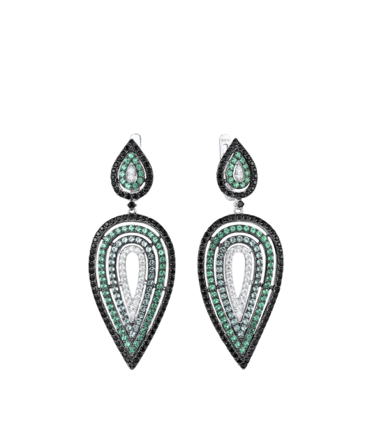 Sudraba auskari ar cirkonijiem un špineļiem - Goldinga