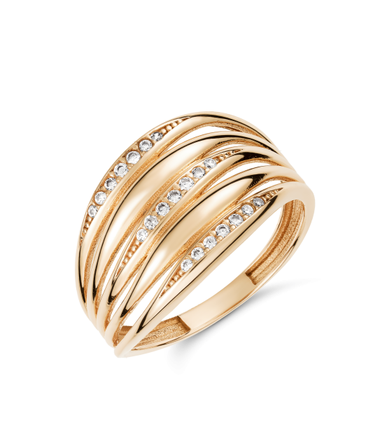 Zelta gredzens ar cirkonijiem