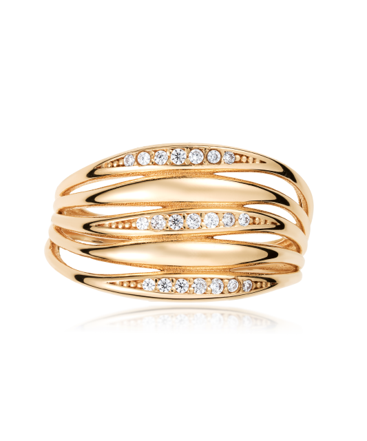 Zelta gredzens ar cirkonijiem