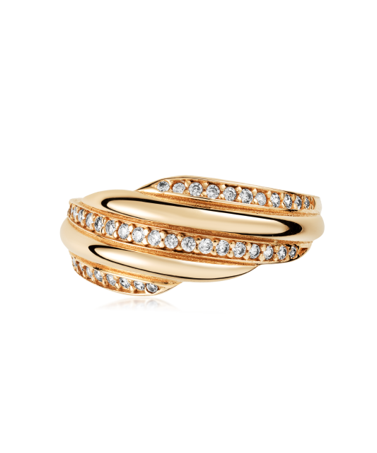 Zelta gredzens ar cirkonijiem