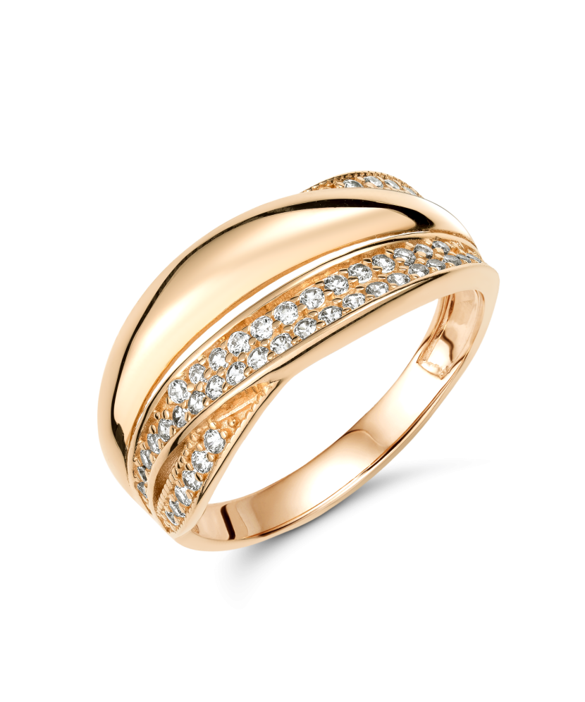 Zelta gredzens ar cirkonijiem