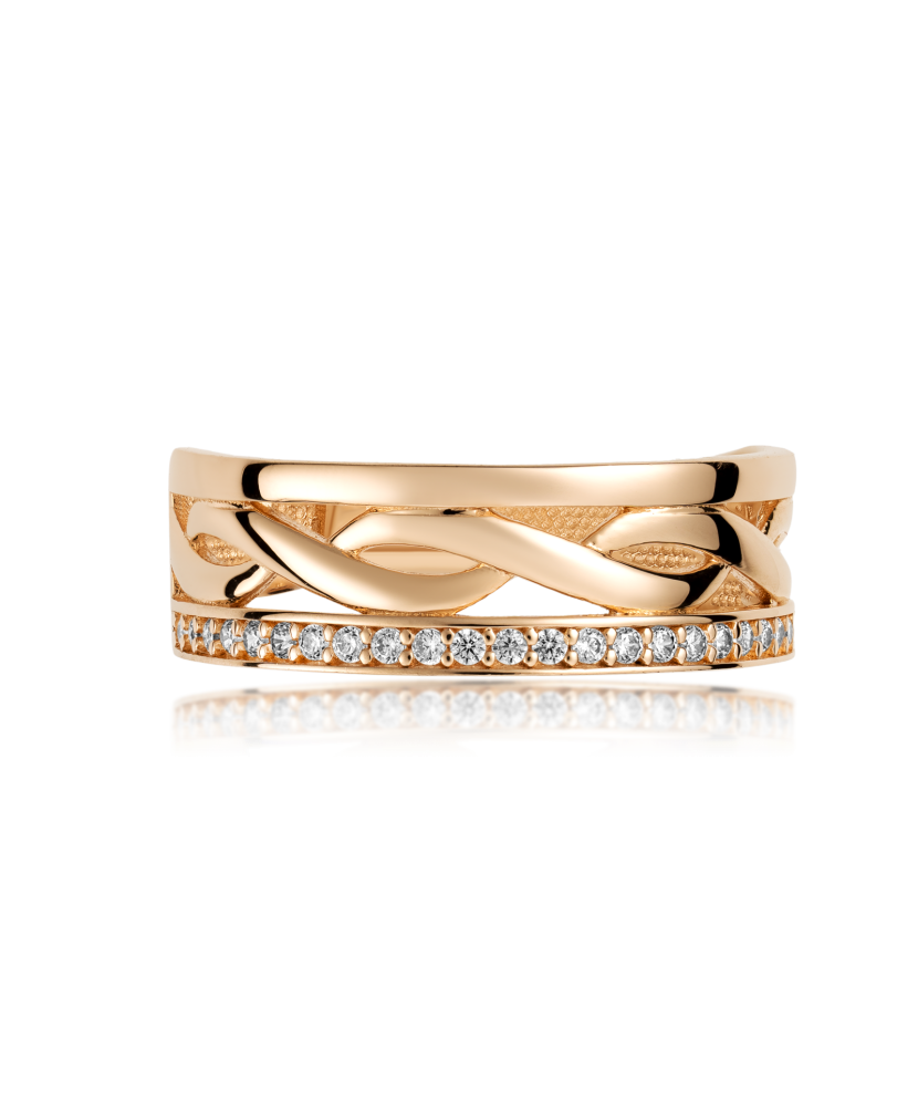 Zelta gredzens ar cirkonijiem