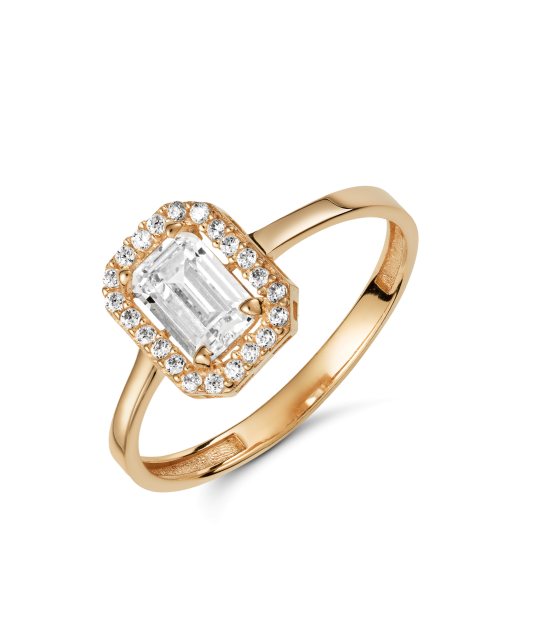 Zelta gredzens ar cirkonijiem