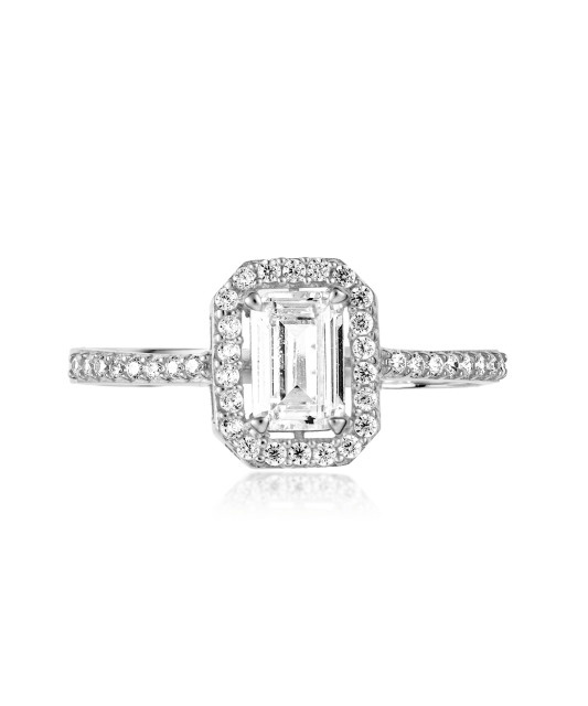 Baltā zelta gredzens ar cirkonijiem