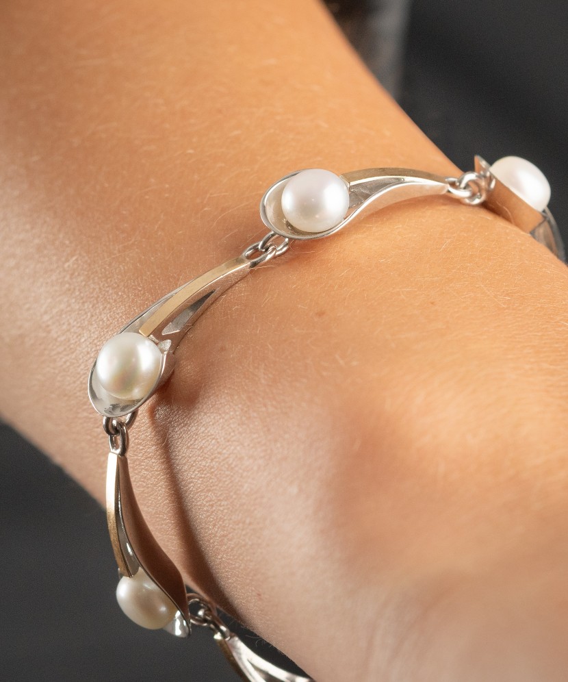 Apzeltīta sudraba rokassprādze ar cirkonijiem - Goldinga