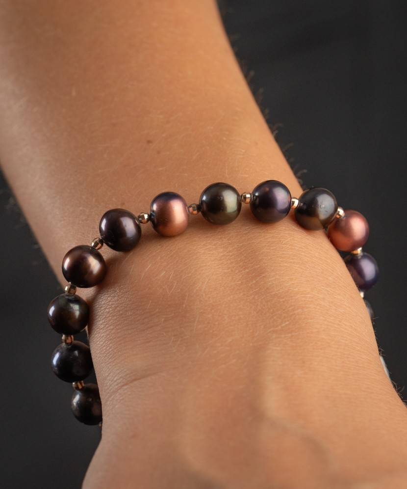 Жемчужный браслет с золотом