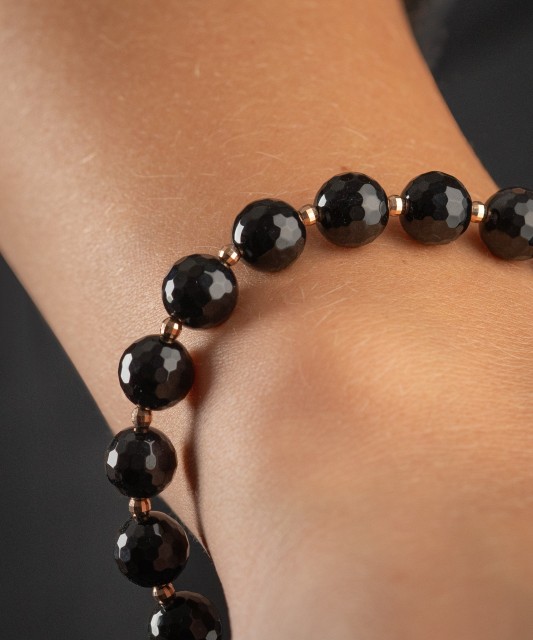 Zelta rokassprādze ar oniksu 8mm - Goldinga