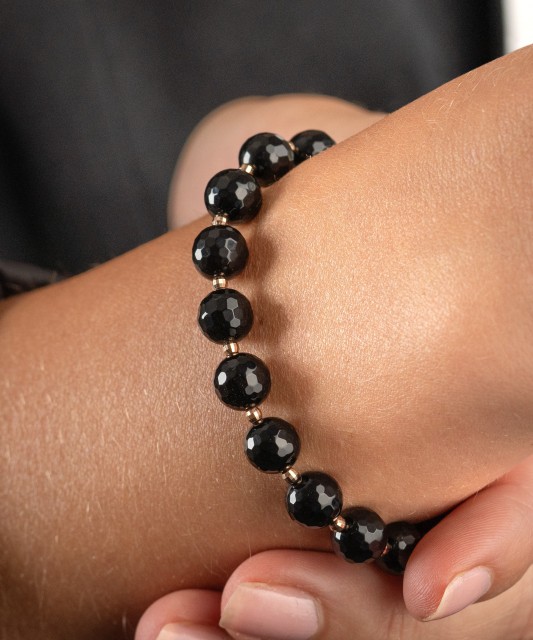 Zelta rokassprādze ar oniksu 8mm - Goldinga