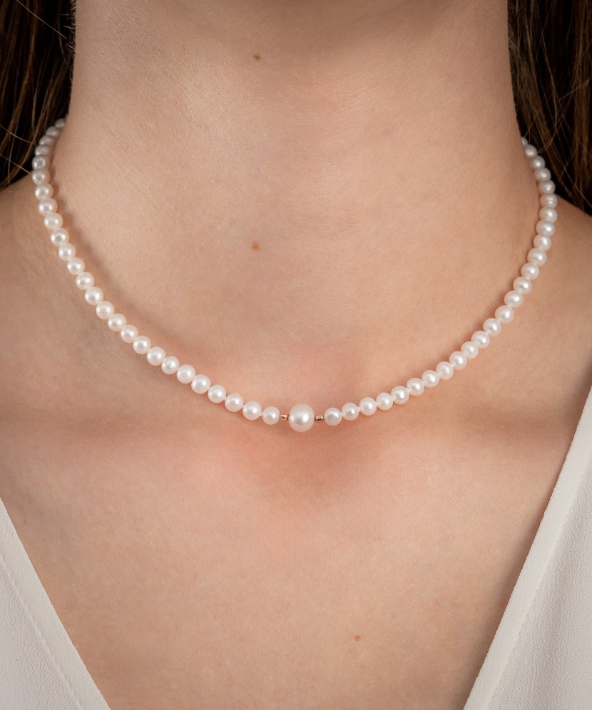 Жемчужное Колье с золотом