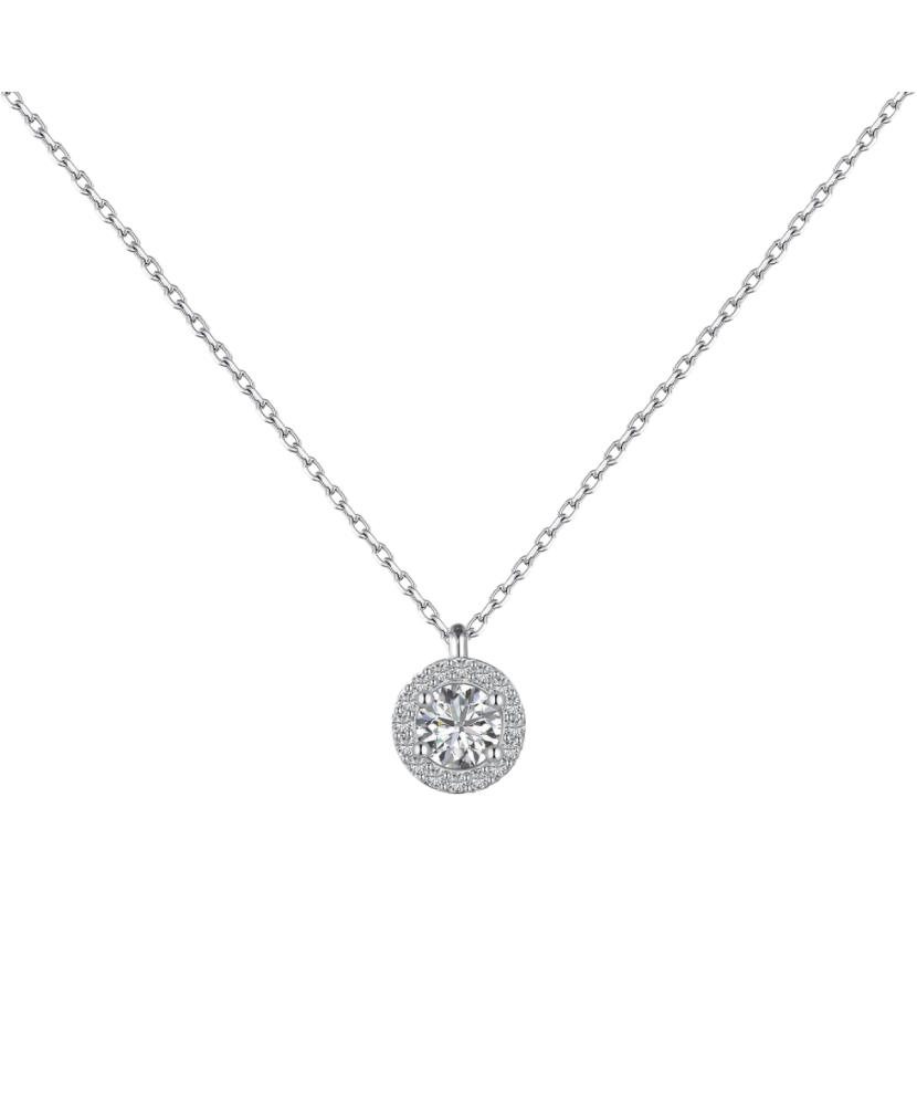 Серебряная цепочка с подвеской из циркона