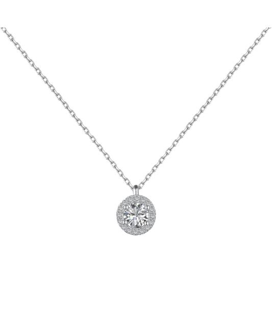 Серебряная цепочка с подвеской из циркона