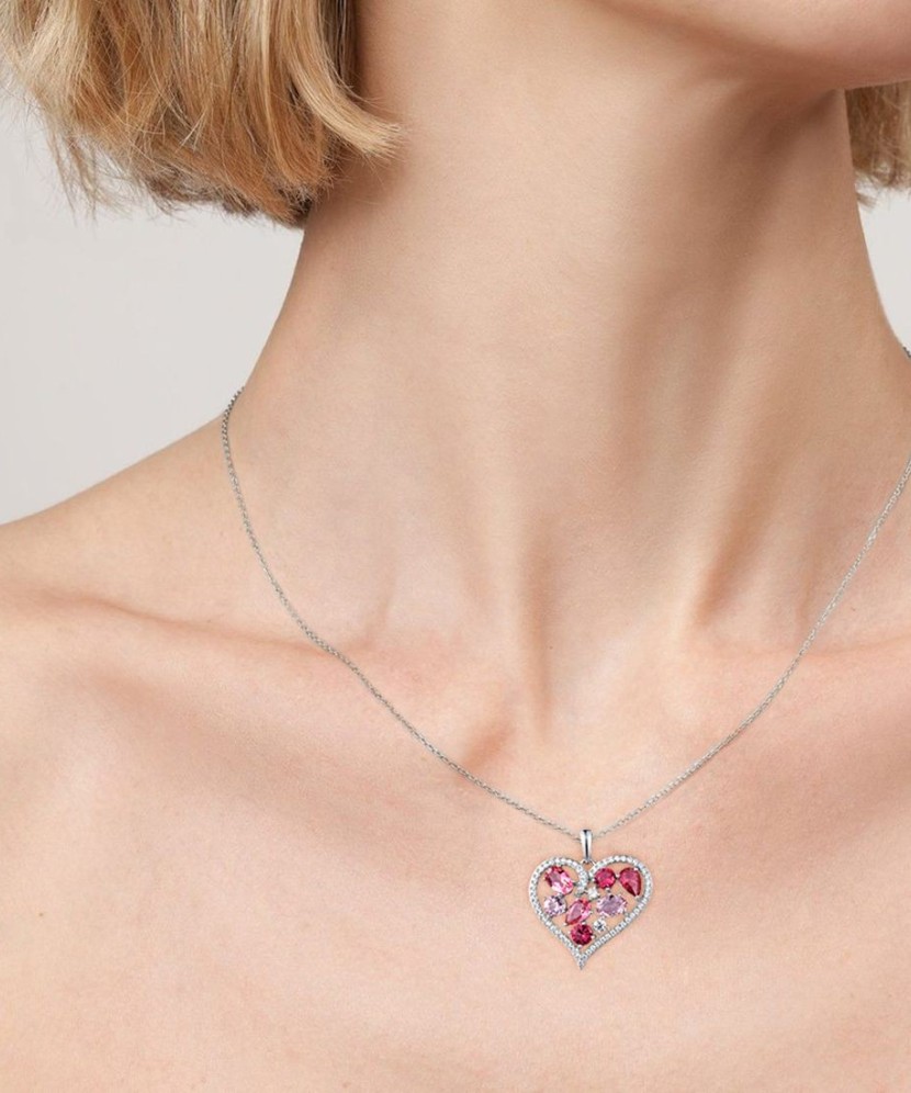 Серебряный подвеска с цирконами