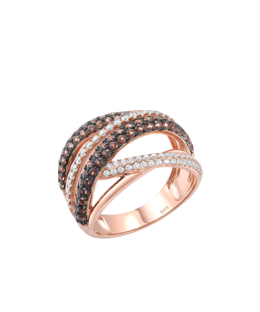 Apzeltīts sudraba gredzens ar cirkonijiem