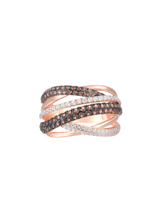 Apzeltīts sudraba gredzens ar cirkonijiem