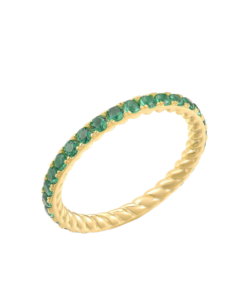 Apzeltīts sudraba gredzens ar cirkonijiem