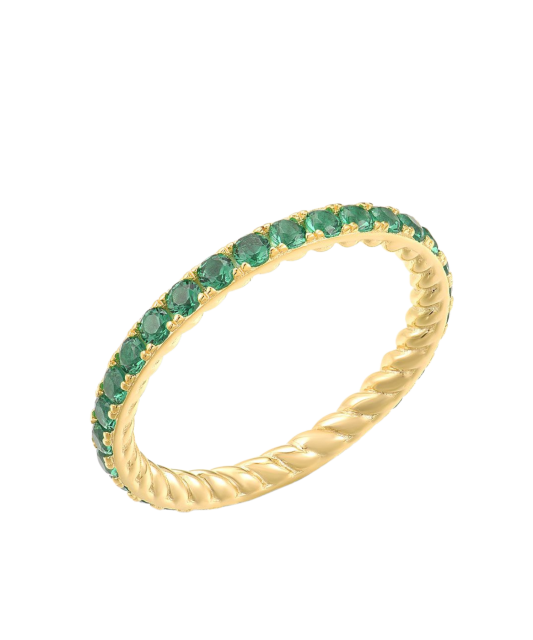 Apzeltīts sudraba gredzens ar cirkonijiem