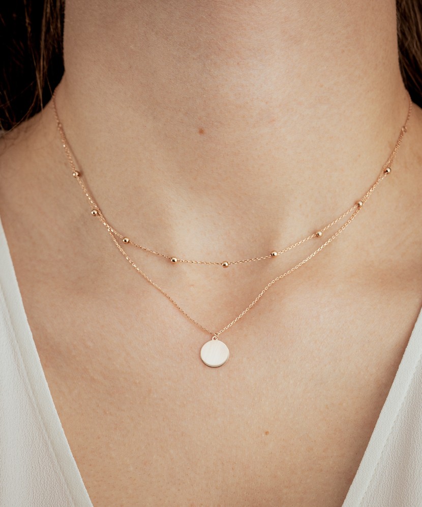 Золотая двойная цепочка с подвеской