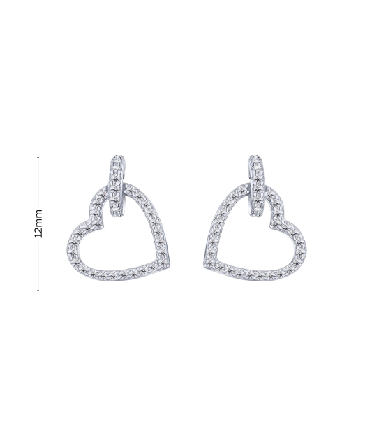 Серьги из серебра с цирконом "Сердцеs"