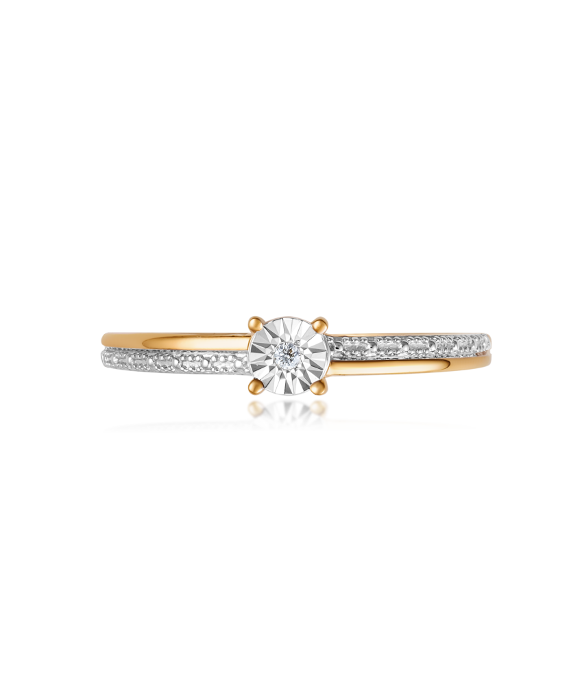 Dzeltena zelta gredzens ar dimantiem - Goldinga