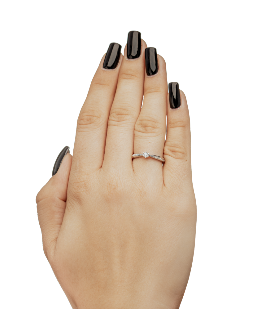 Baltā zelta gredzens ar briljantiem - Goldinga