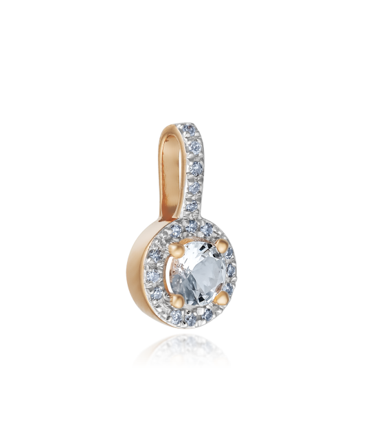 Zelta kulons ar dimantiem un caurspīdīgu topāzu - Goldinga