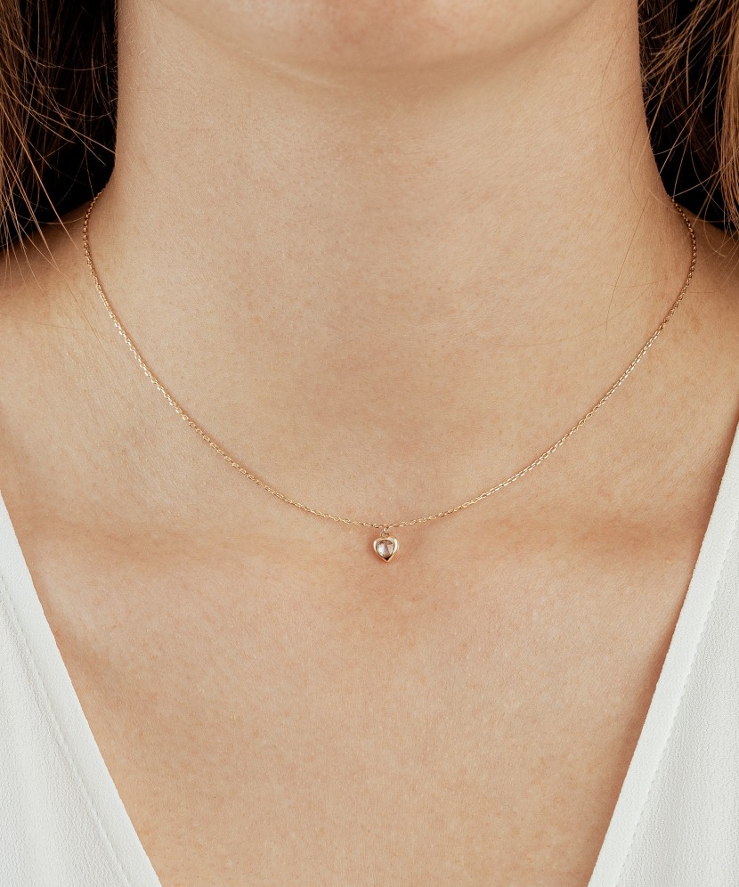 Zelta Ķēdīte Ar Cirkonija Piekariņu "sirds"