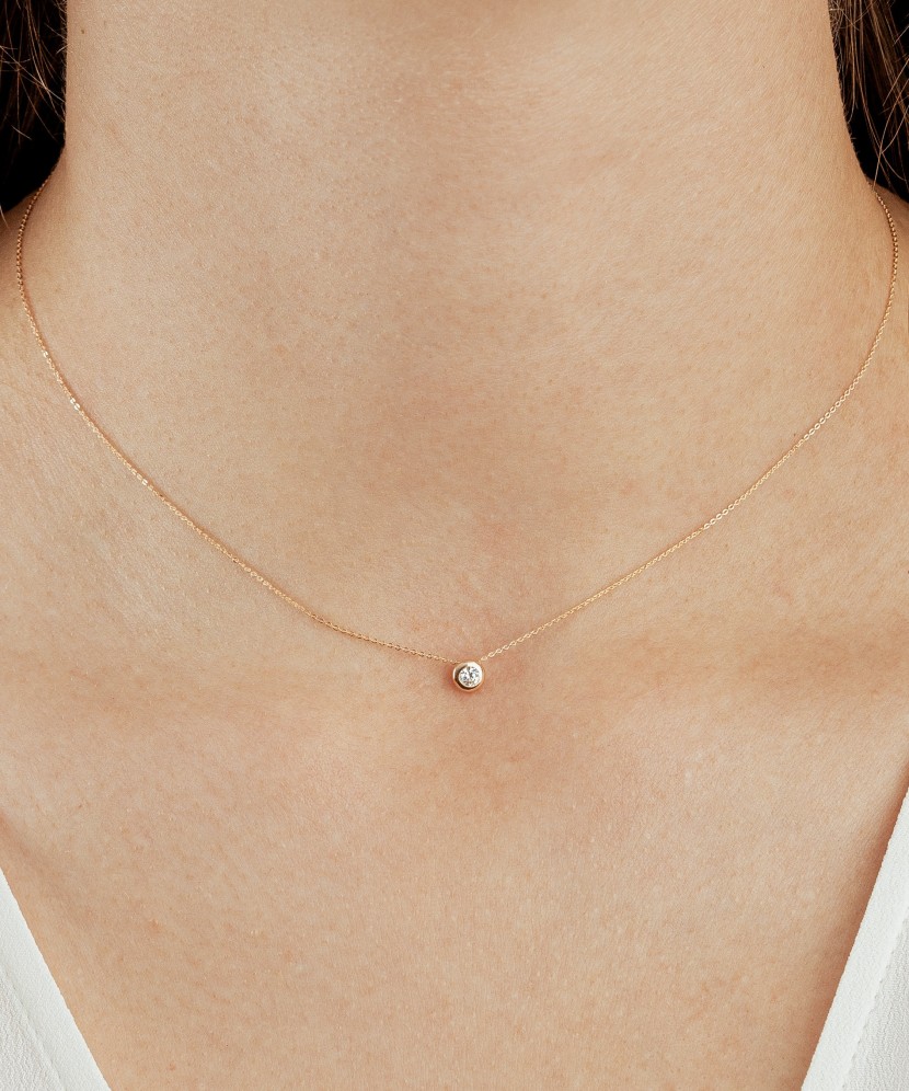 Zelta ķēdīte ar cirkonija piekariņu