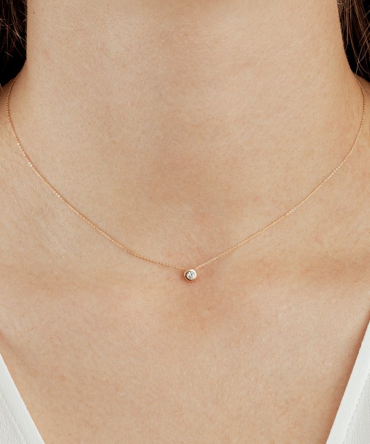 Zelta ķēdīte ar cirkonija piekariņu