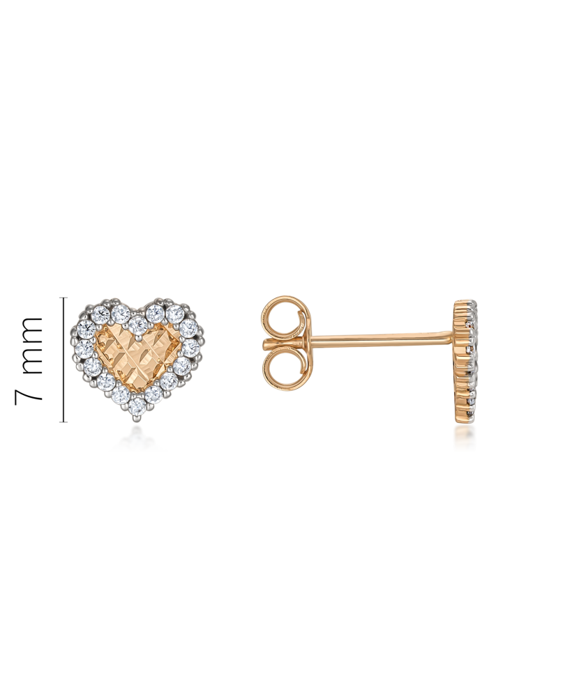 Zelta auskari ar cirkonijiem "Sirsniņas"