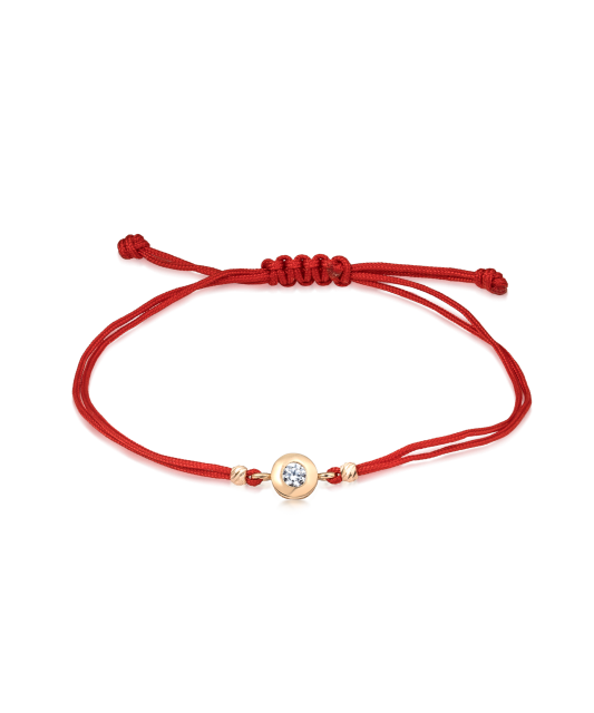 Браслет из чёрной нити с золотой подвеской