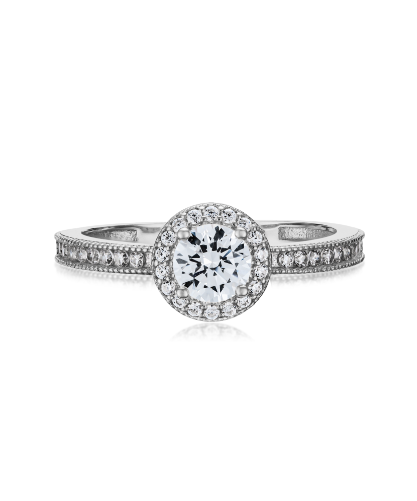 Baltā zelta gredzens ar cirkonijiem