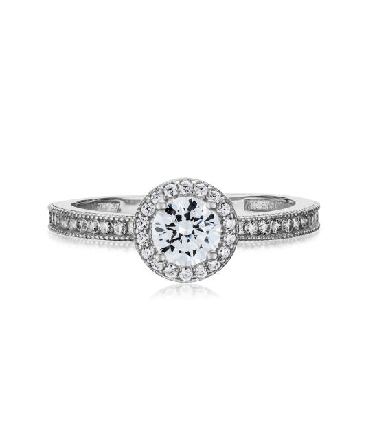 Baltā zelta gredzens ar cirkonijiem