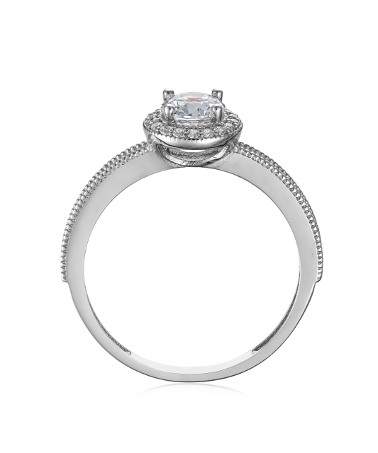 Baltā zelta gredzens ar cirkonijiem