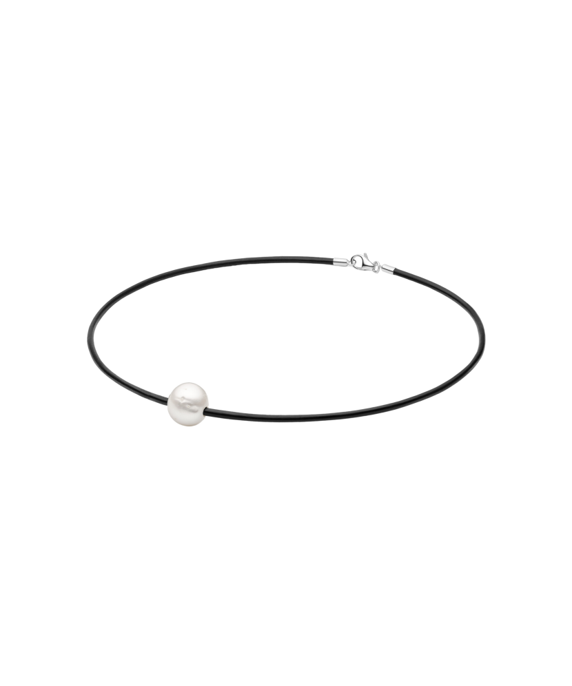 Ādas ķēdīte ar pērli