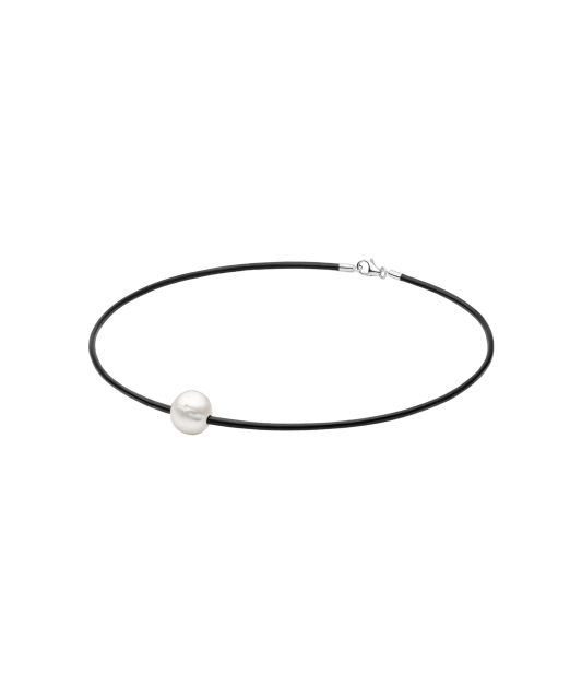 Ādas ķēdīte ar pērli